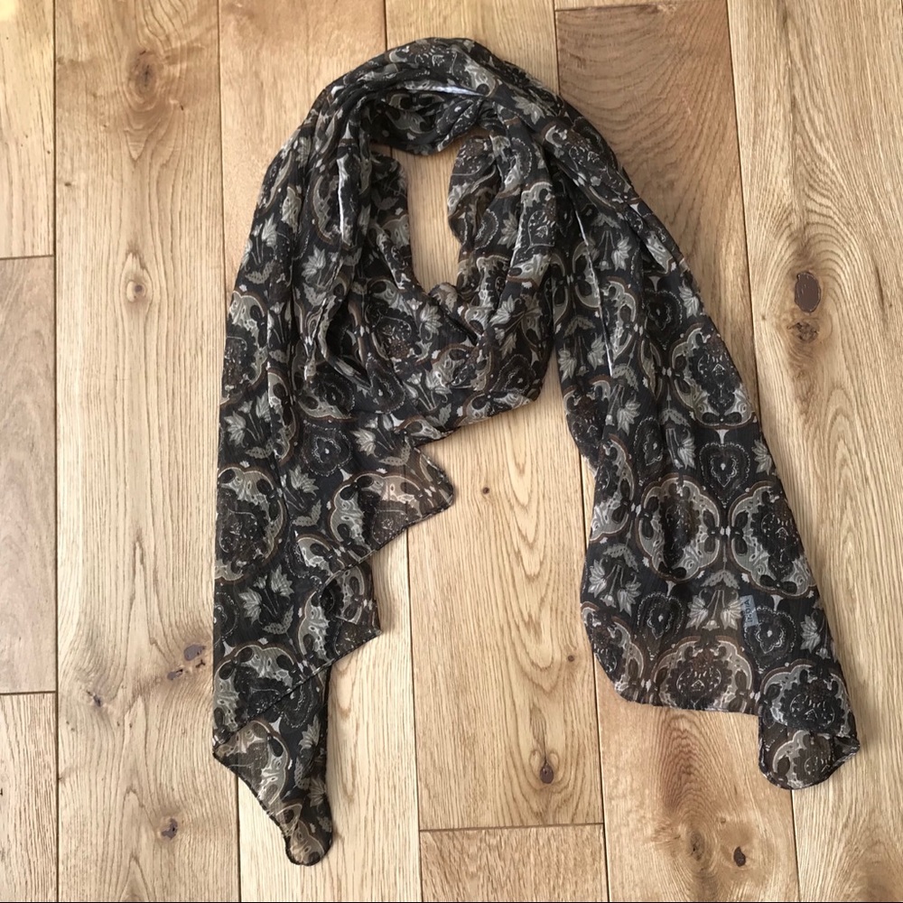 Brown lightweight long neck tie scarf